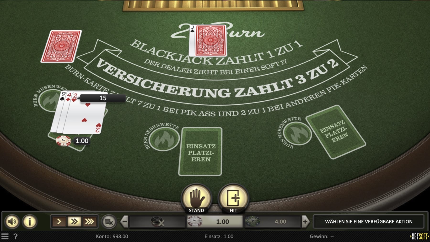 21 Burn Blackjack Betsoft