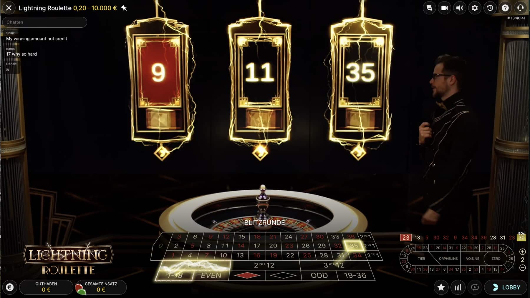 Lightning Roulette Evolution Gaming