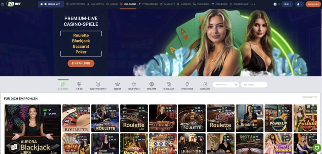 20Bet Live-Casino