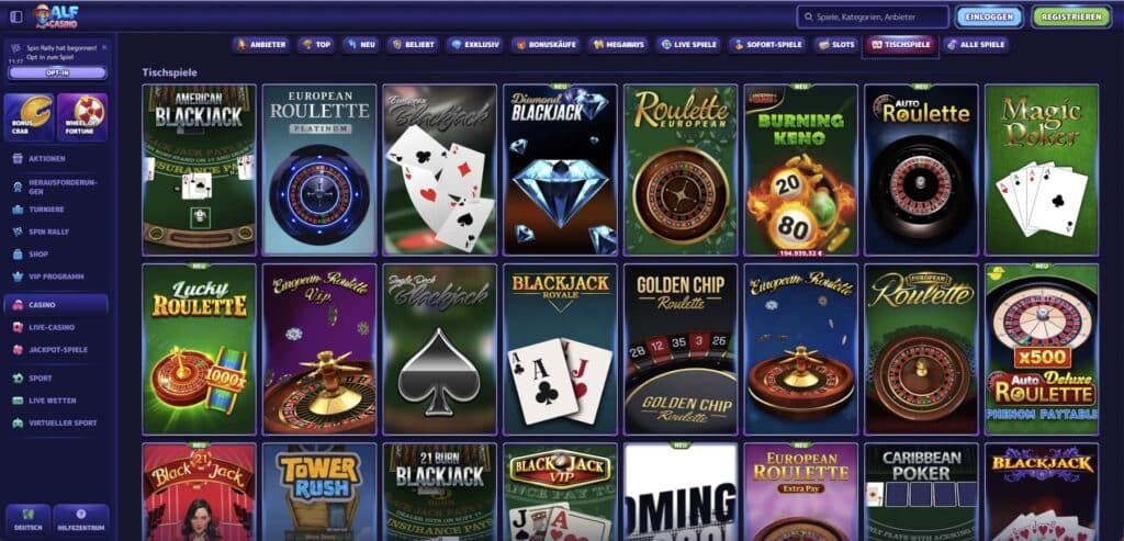 Alf Casino Tischspiele