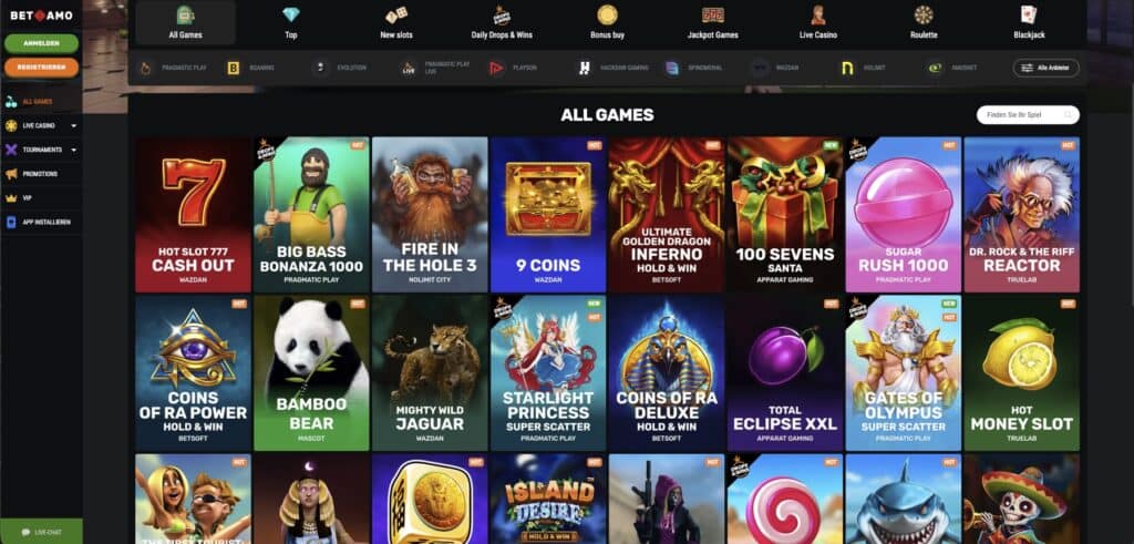 Betamo Casino Alle Spiele