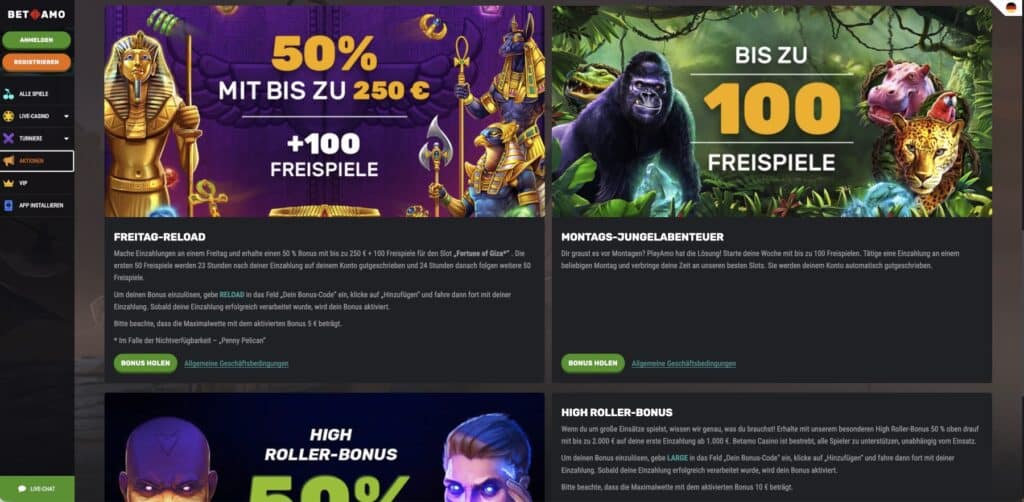Betamo Casino Weitere Aktionen