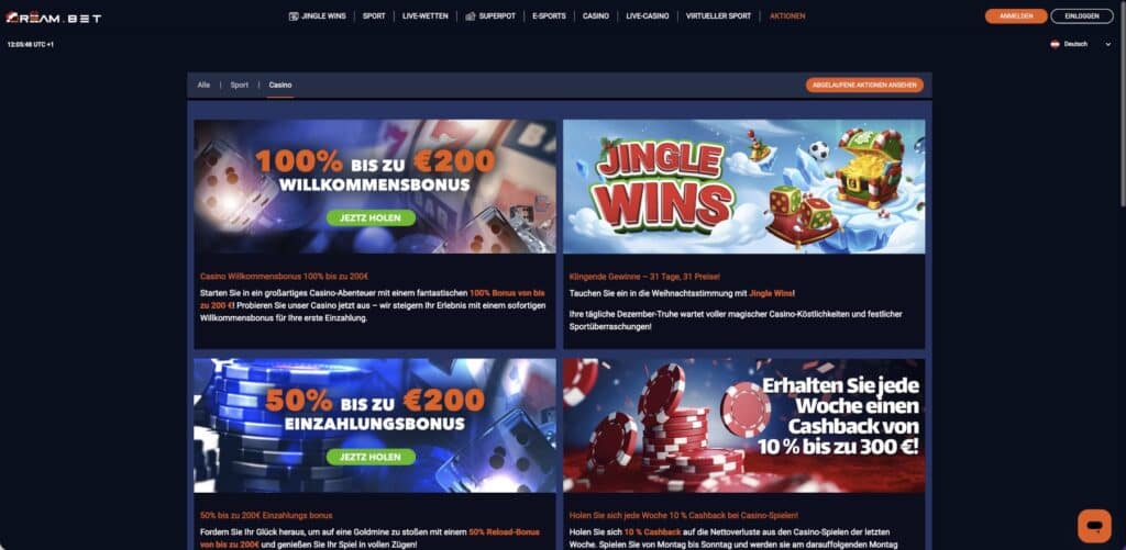 Dream.bet Casino Aktionen