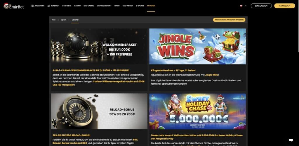 EmirBet Casino Aktionen