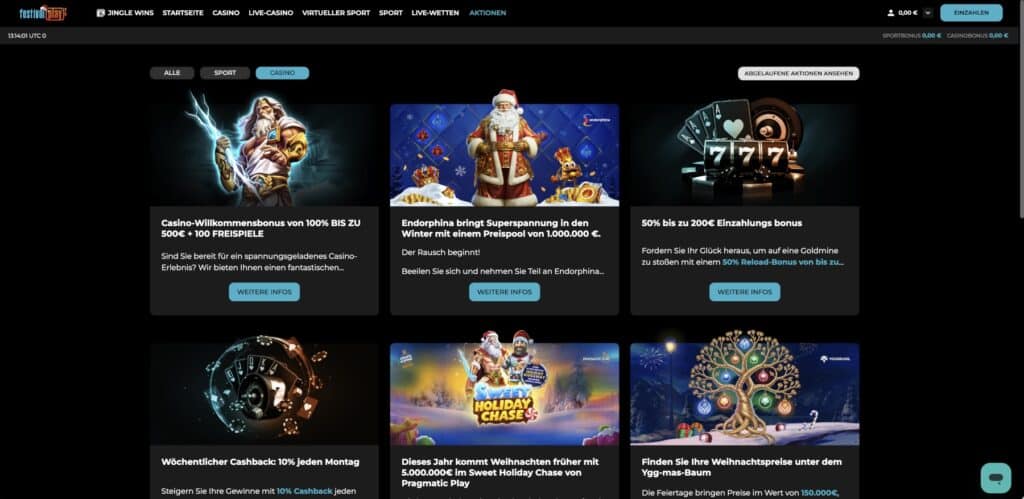 FestivalPlay Casino Aktionen