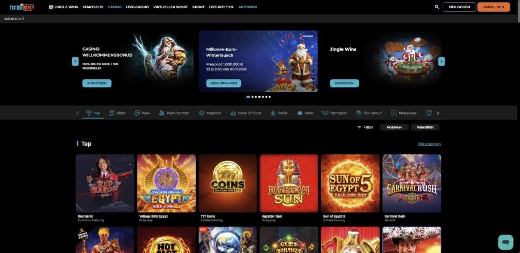 FestivalPlay Casino Lobby