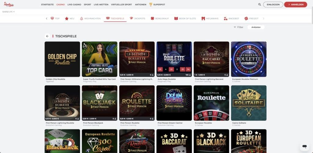 RealSpin Casino Tischspiele