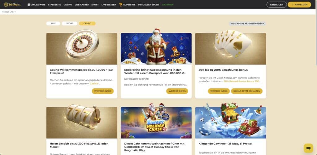 WinMega Casino Aktionen