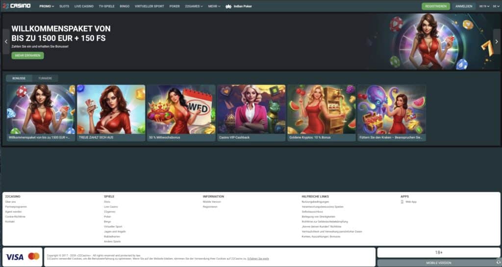 22Casino Aktionen