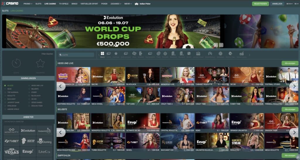 22Casino Livespiele