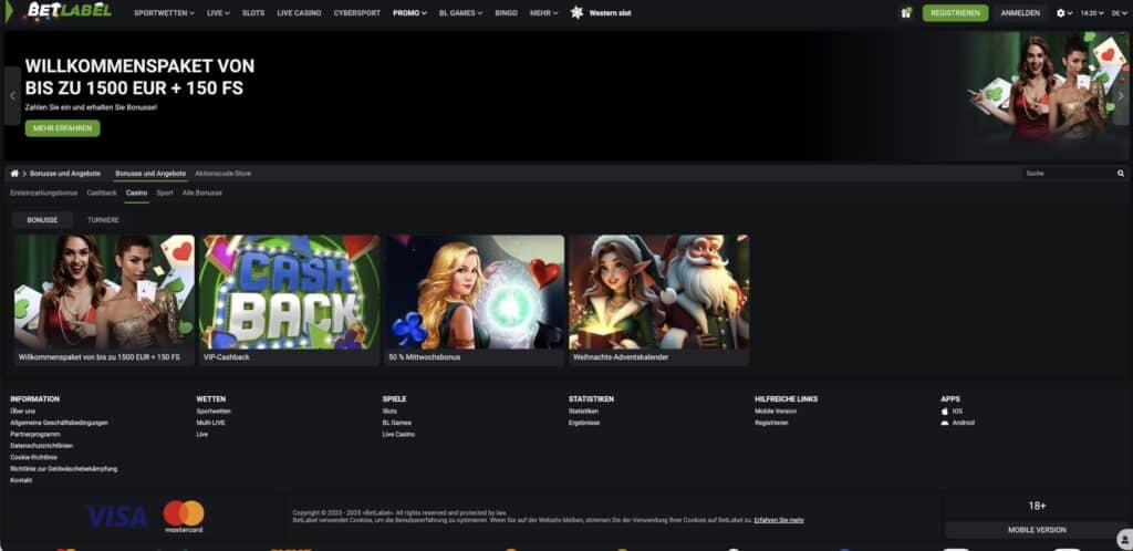 BetLabel Casino Aktionen