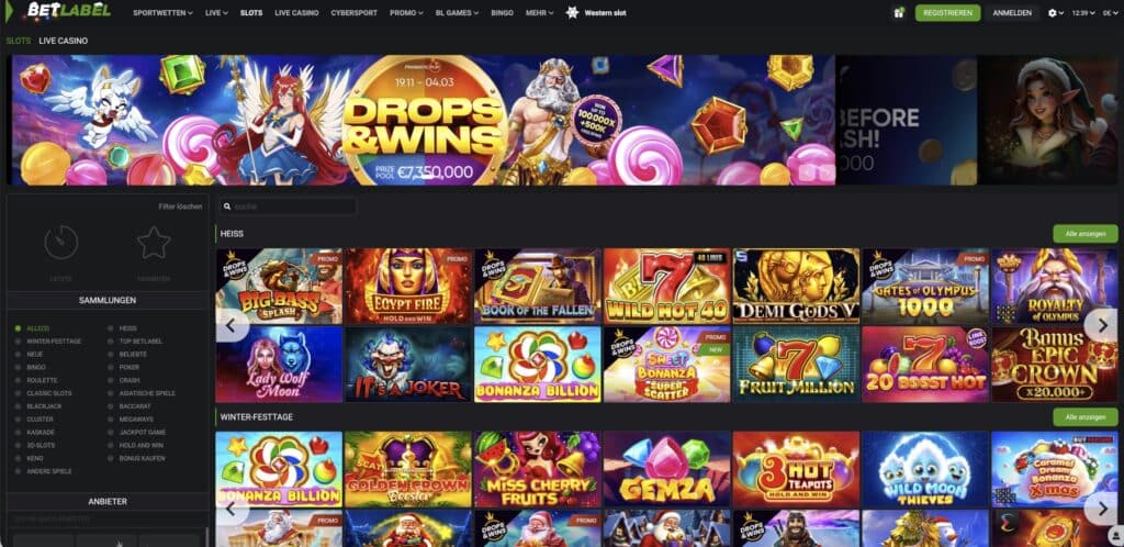 BetLabel Casino Lobby