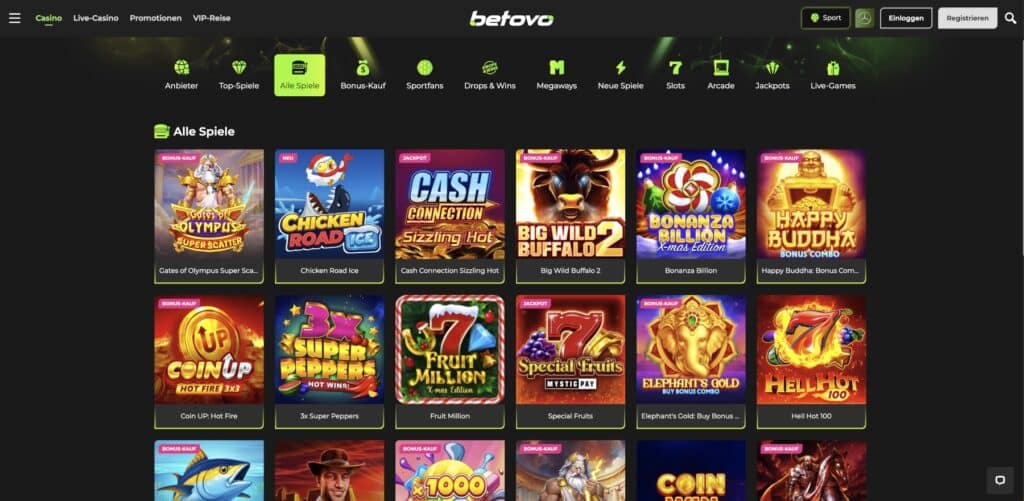 Betovo Casino Alle Spiele