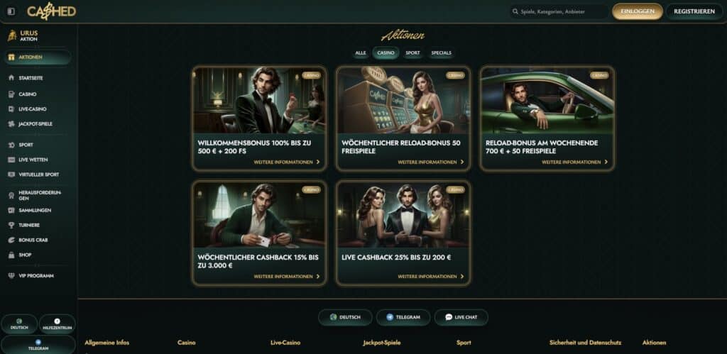 Cashed Casino Aktionen