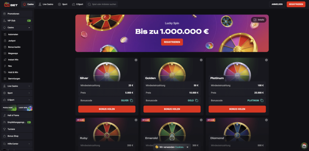 N1Bet Casino Lucky Spin