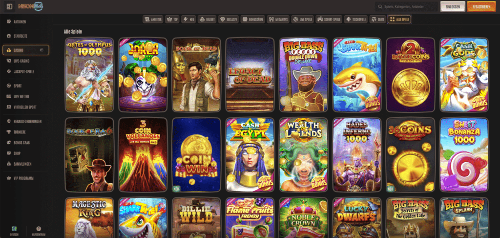 Neon54 Casino Alle Spiele