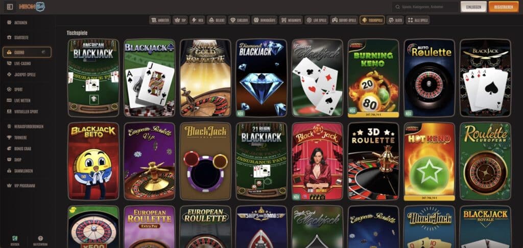 Neon54 Casino Tischspiele
