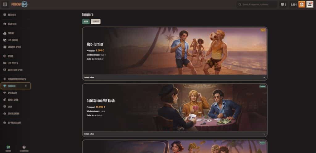 Neon54 Casino Turniere