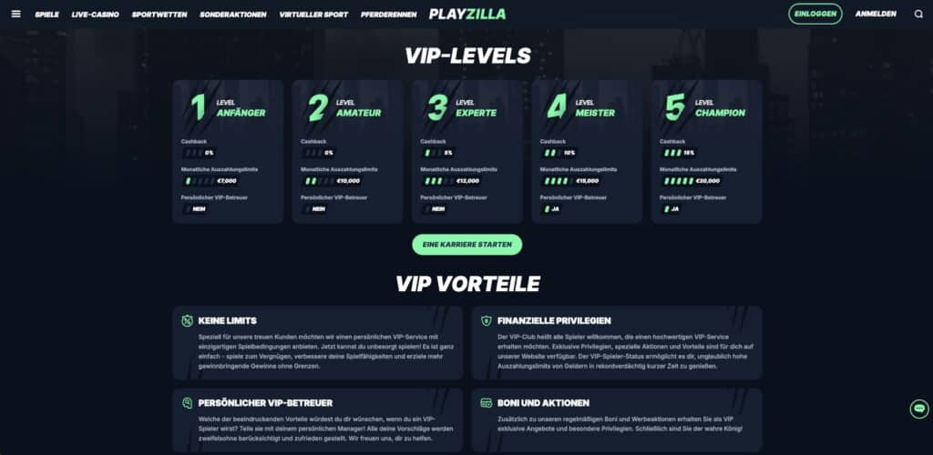 Playzilla Casino VIP