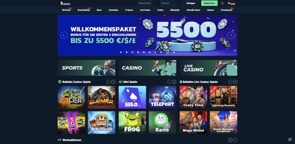 Rolletto Casino Bonus