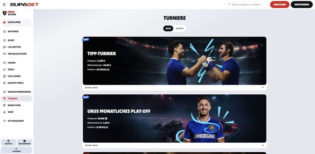 SupaBet Casino Turniere